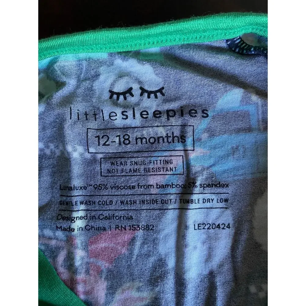 Little Sleepies Monster Truck Madness Zippered Bamboo pajamas 12-18 months